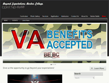 Tablet Screenshot of beyondexpectationsbarbercollege.com